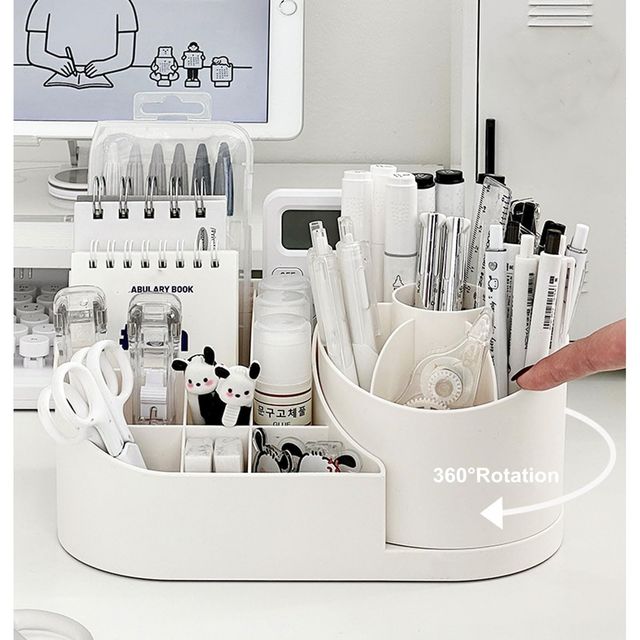 Perpetual Elegant Makeup Organizer with Transparent Drawer for Cosmetics, Skincare (White)