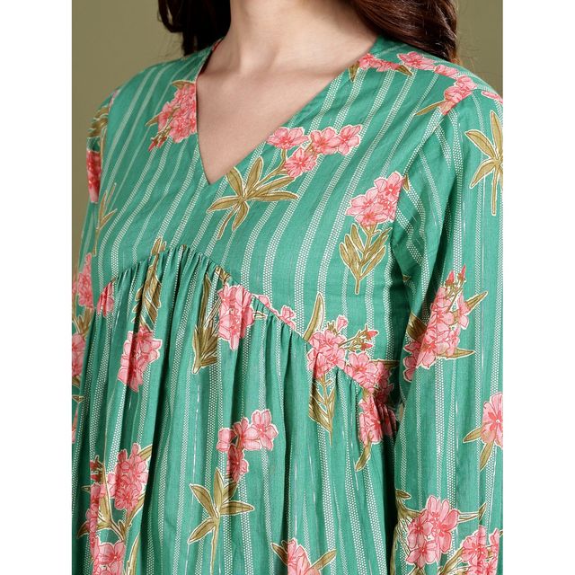Wyshlist Women's Knee Length Dress Floral | Green - S