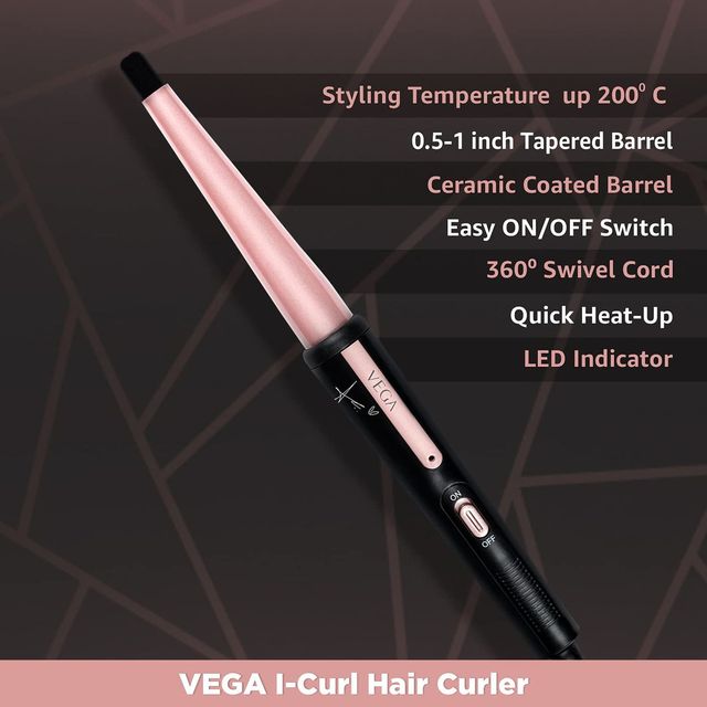VEGA VHCH-05 Hair Curler - Ceramic | Corded Electric | Quick Heatup Technology