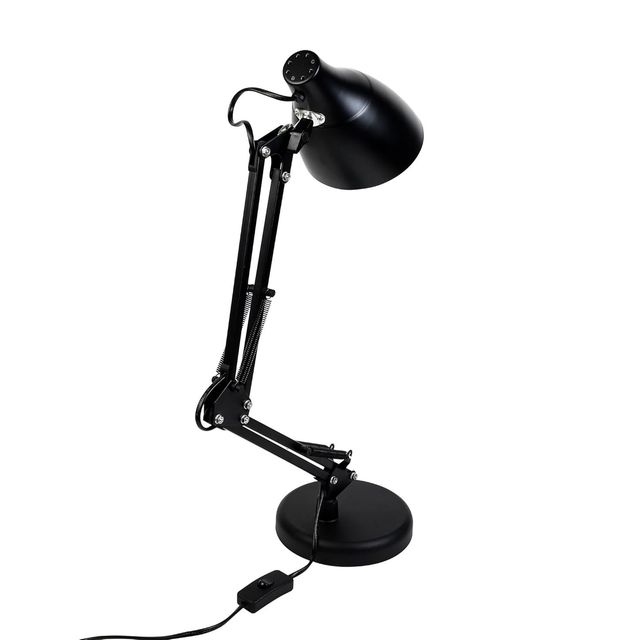 Lexton Black Table Desk Lamp for Studying & Reading | Bulb Not Included Pack-1 Plastic