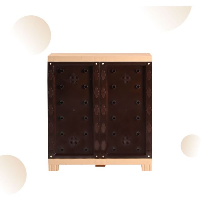 Avro Furniture Star Plastic Multipurpose Almirah Shoe Rack Brown & Beige
