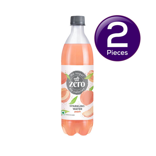 Paper Boat Zero Sugar Peach Sparkling Water | Sugar Free Cold Drink 600 ml Combo