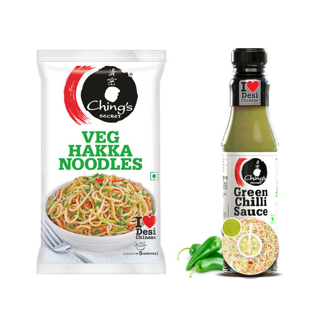 Ching'S Secret Veg Hakka Noodles, Cooks In 5-7 Mins, Just Soak & Drain(140gms) & Ching'S Secret Veg Hakka Noodles, Cooks In 5-7 Mins, Just Soak & Drain(190gms) Combo