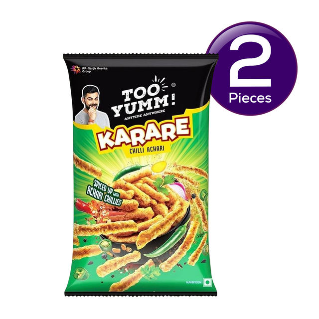 Too Yumm! Chilli Achari Karare | Munching Snack For Movies, Games, Parties & More 70 g Combo