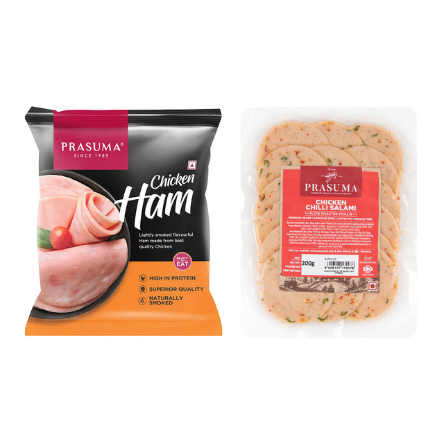 Prasuma Chicken Ham(200gms) & Prasuma Chicken Chilli Salami(200gms) Combo