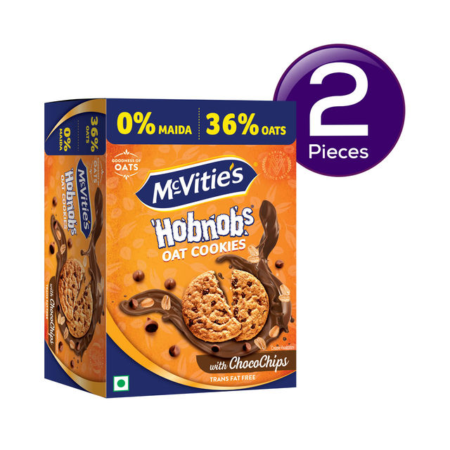 Mcvitie'S Hobnobs Crunchy Chocochip Cookies , 0% Maida & 36% Oats 153 g Combo