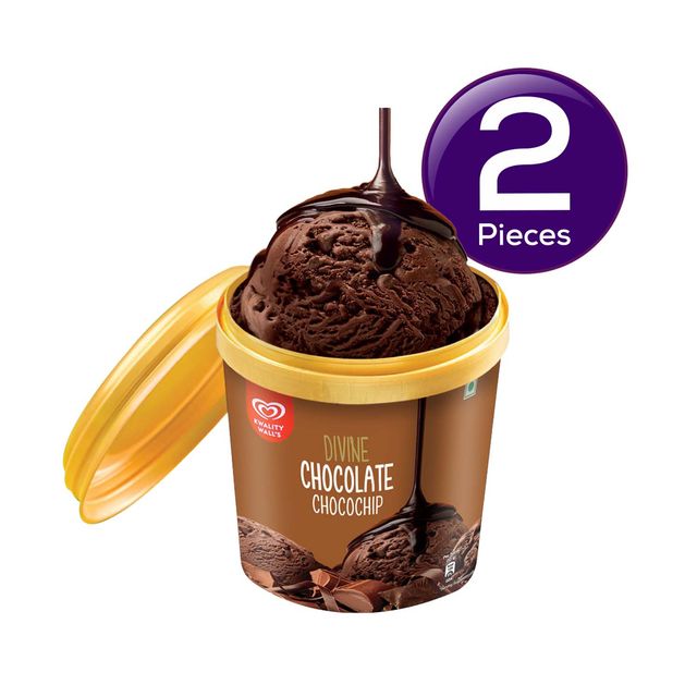 Kwality Wall's Divine Chocolate Chocochip Cup 100 ml Combo
