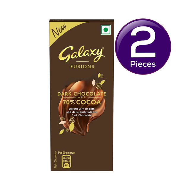 Galaxy Fusions Silky Smooth Dark Chocolate Bar, Made with 70% Cocoa 27.5 g Combo