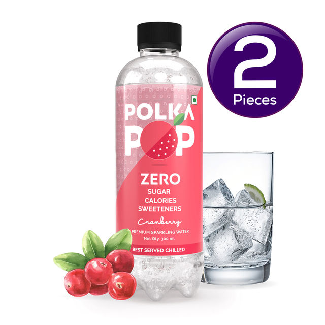 Polka Pop Cranberry Zero Sugar Sparkling Water 300 ml Combo