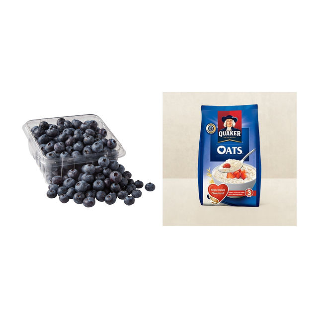 Blueberry Imported(125gms) & Quaker Oats(400gms) Combo 