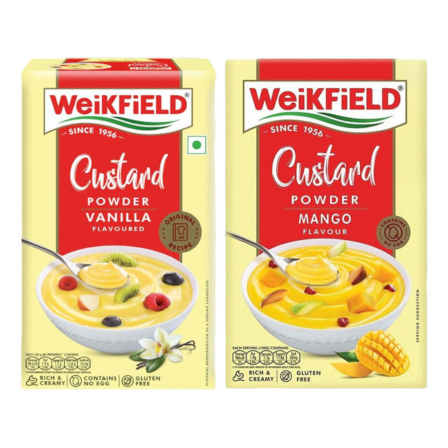 Weikfield Custard Powder Vanilla Flavour Carton(200gms) & Weikfield Custard Powder Mango Flavoured Carton(75gms) Combo