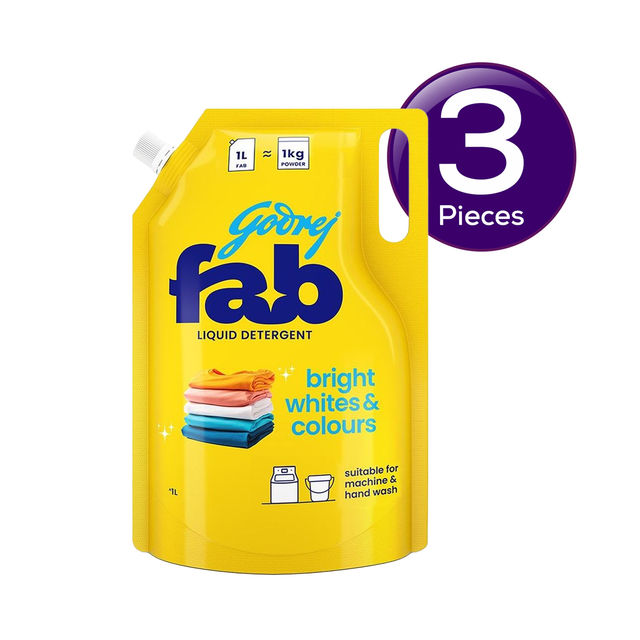 Godrej Fab Liquid Detergent Refill Pouch For Machine & Hand Wash 950 ml Combo