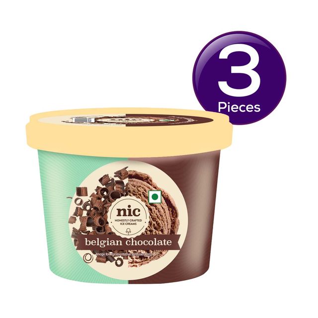 NIC Belgian Chocolate Ice Cream Cup 100 ml Combo
