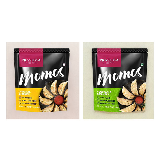 Prasuma Original Chicken Momos(10pc) & Prasuma Vegetable And Paneer Momos(10pc) Combo