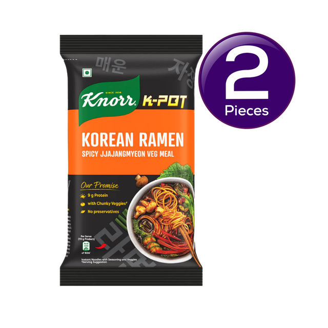 Knorr Korean Ramen Spicy Jjajangmyeon Veg Meal 110 g Combo