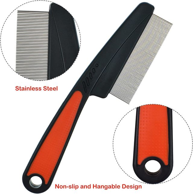 Foodie Puppies Pet Stainless Steel Flea Comb For Dog, Cat, Birds And Rabbit - (Flea Comb - Large)