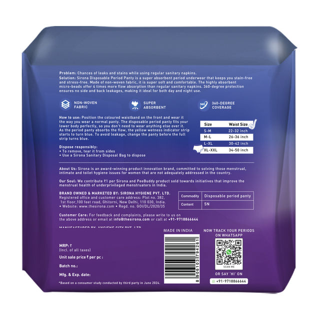Sirona Super Absorbent Period Panties | L-XL