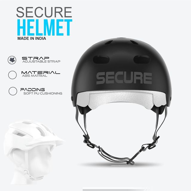 Jaspo Secure Sports Helmet For Cycling, Skating, Skateboarding (M, Black Matte)