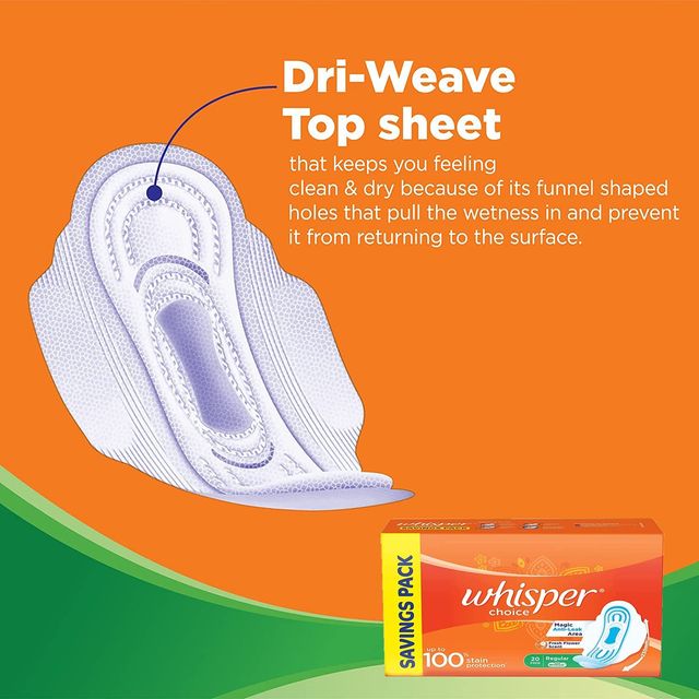 Whisper Choice Regular Sanitary Pads 20 pc Combo