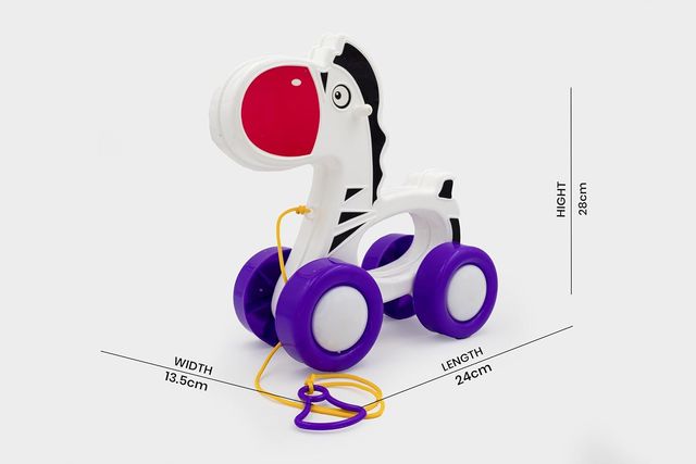 Toybharat Pulling Zebra |Multicolour | 3-6 Years Kids | Birthday Gift |Pull Along Toy