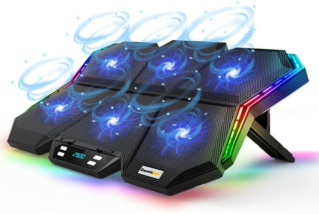 Cosmic Byte Meteoroid Rgb Laptop Cooling Pad With 6 Fan Upto 17 Inch Laptops (Black/Blue)