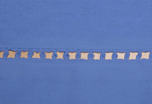 Lushomes Table Runner - Blue | Plain Double Holestitch | 30 x 180 cm