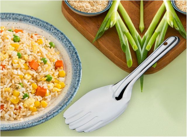 Petals Stainless Steel Cooking/Serving/Spoon Spatula - Rice Server, 22cm