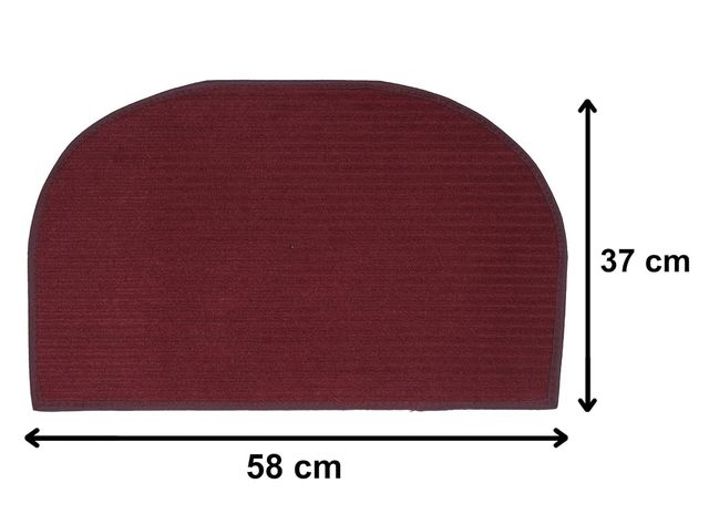 Kuber Industries Set of 3 Microfiber D-Shape Durable Door Mat (Red & Maroon & Blue)-KUBMART12217
