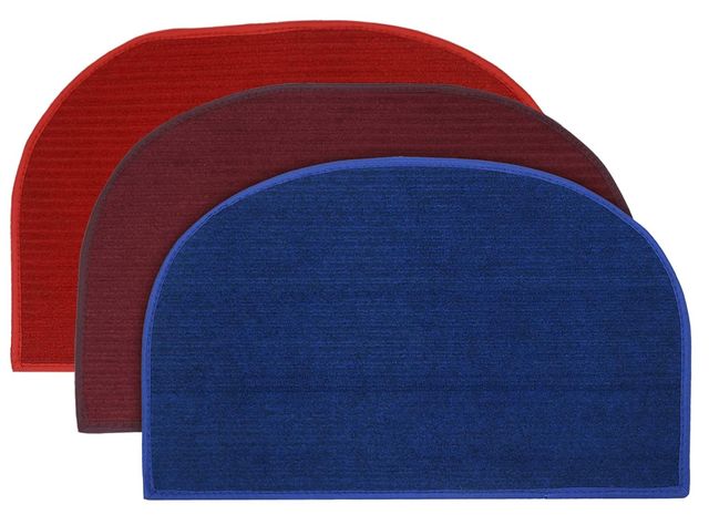Kuber Industries Set of 3 Microfiber D-Shape Durable Door Mat (Red & Maroon & Blue)-KUBMART12217