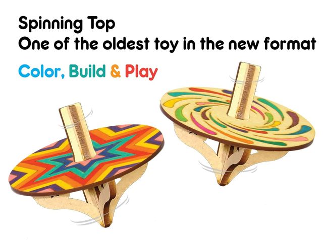 Funvention Diy Spinning Tops | Mandala Art - Set Of 9 | DIY Pen Stand Art & Craft Kit