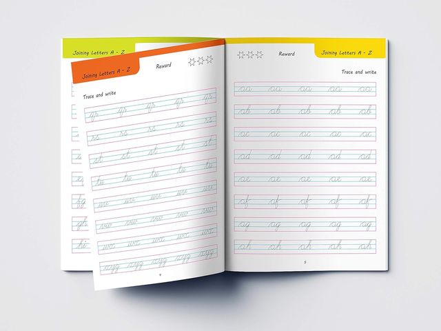 Cursive Handwriting Word Family Level 1 Practice Workbooks for Children (Set of 4 Books)