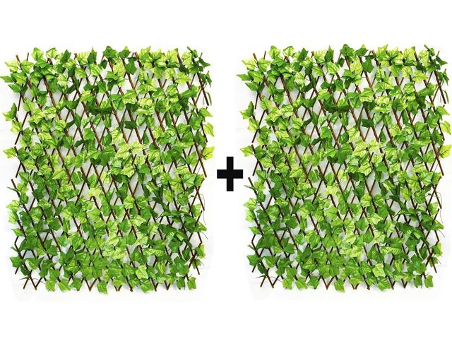 Go Hooked Plastic Artificial Grass Fence | Green | Artificial Grass | Set - 2