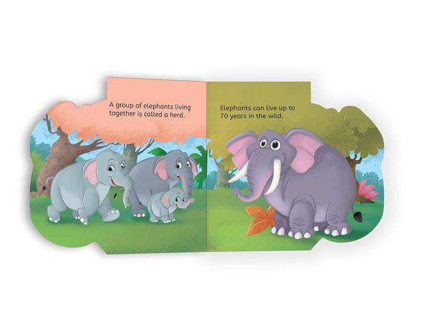 My First Shaped Board Book - Elephant, Die-cut Animals, Picture Book for Children