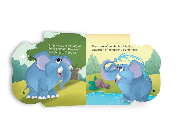 My First Shaped Board Book - Elephant, Die-cut Animals, Picture Book for Children