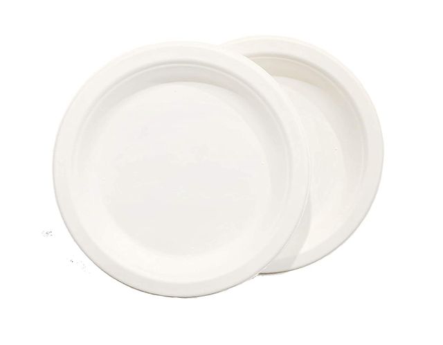 Vinay Trading Bio-Degradable Bagasse Plates - 7 Inches Round Plate