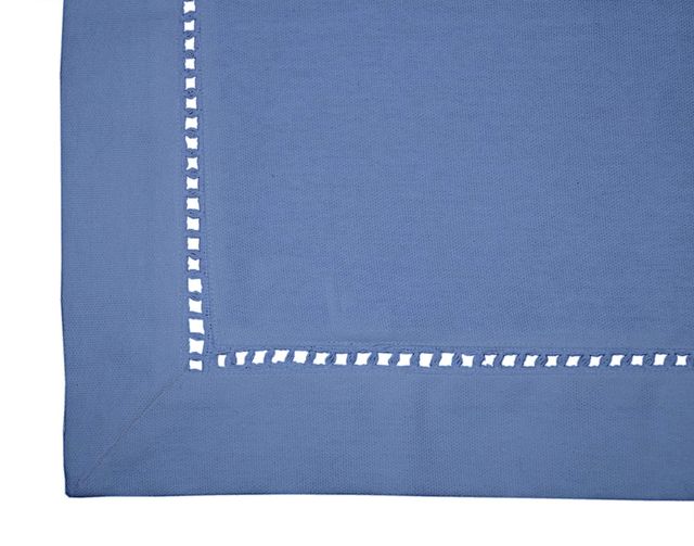 Lushomes Table Runner - Blue | Plain Double Holestitch | 30 x 180 cm