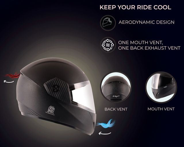 Vega Cliff Anti Scratch Visor Black Full Face Helmet-M