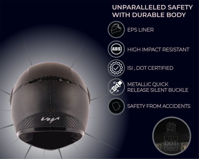 Vega Cliff Anti Scratch Visor Black Full Face Helmet-M