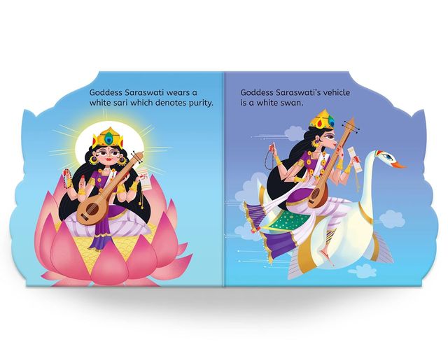 Illustrated Saraswati Hindu Mythology Picture Book For Kids Age 2+ (Indian Gods And Goddesses)