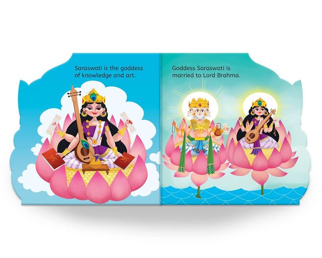 Illustrated Saraswati Hindu Mythology Picture Book For Kids Age 2+ (Indian Gods And Goddesses)
