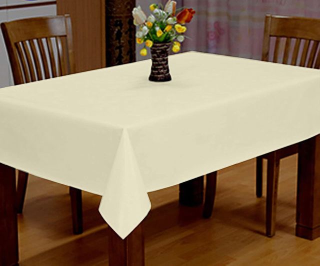 Lushomes Side Table Cover - Beige | Classic Plain | 40 x 40 inch