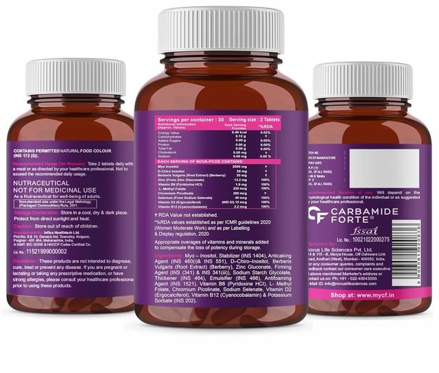 Carbamide Forte PCOS Supplements for Women 40:1 Ratio of Myo-Inositol to D-ChiroInositol Supplement