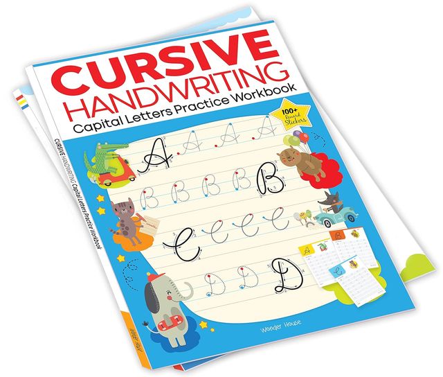 Cursive Handwriting - Capital Letters Practice Workbook For Children