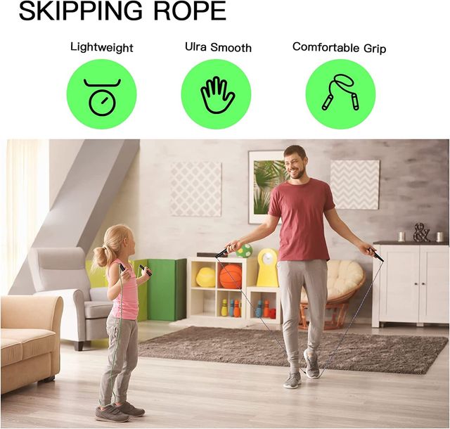 Vector X Lightweight Jump Rope | Adjustable With Plastic Handles | Tangle-Free Royal Blue