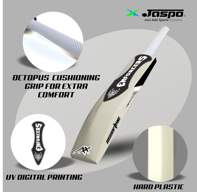 Jaspo 7 Enforcers Heavy Duty Plastic Tennis Cricket Bat,Full Size (34 x 4.5 Inches) - 7 ENFORCERS