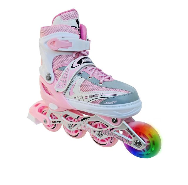 Jaspo Sparkle Adjustable Inline Skates With Front Light Up Wheels