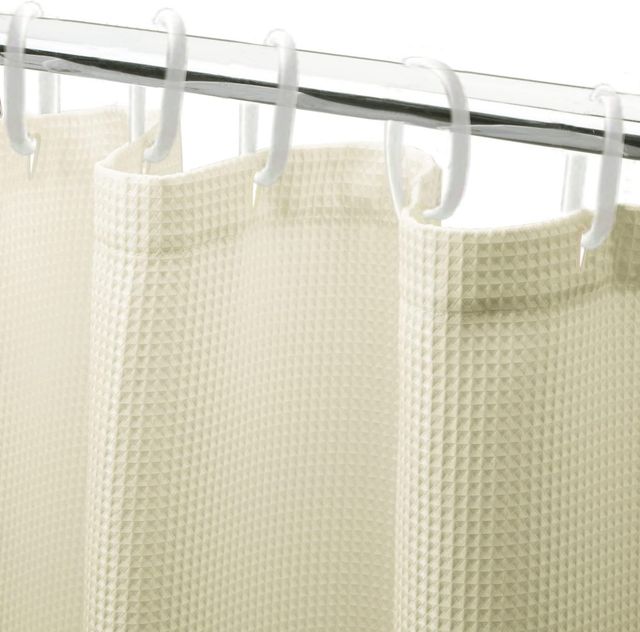Lushomes Shower Curtain - Cream | Waffle Weave | 12 C-Ring Hooks | Non-PVC | 72 x 78 inch