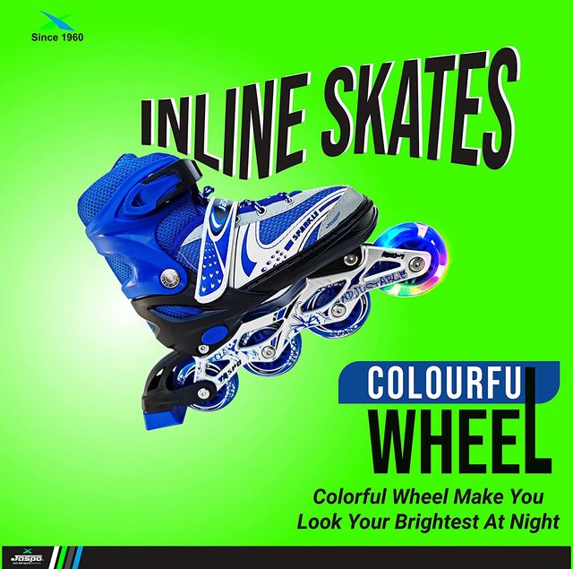 Jaspo Sparkle Adjustable Inline Skates With Front Light Up Wheels