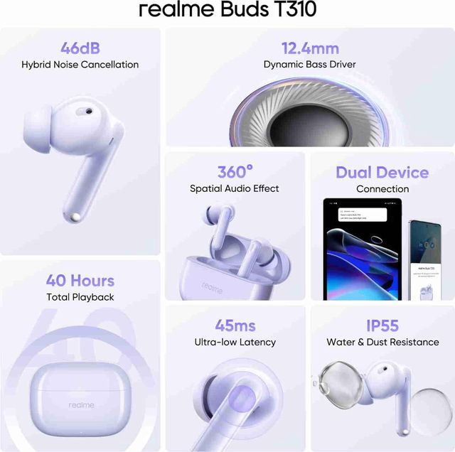 Realme Buds T310 - Purple