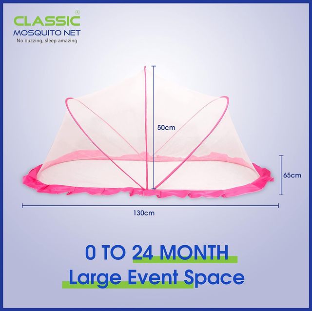 Classic Mosquito Net Mosquito Net For Baby | Pink - 135 x 65 x 65 cm